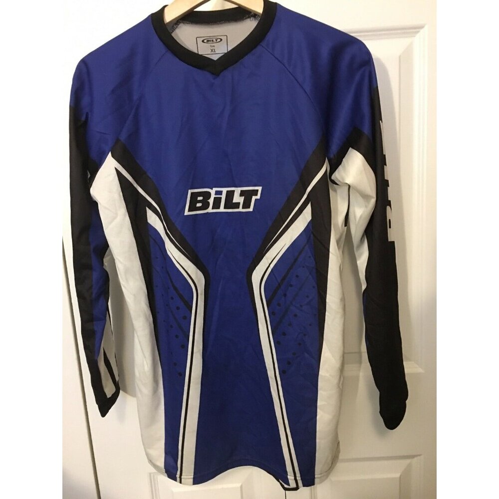 Bilt Racing Motor cross Jersey Shirt Men’s Sz XL‎ Off Road Racing Blue Black